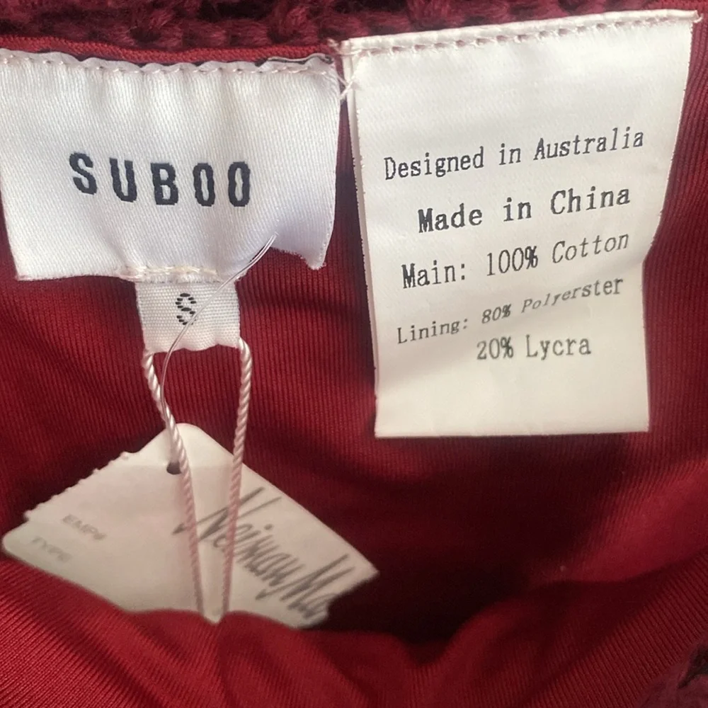 (A11)‎ Suboo Castaway Crochet Bikini Bottom ONLY in PLUM, Size Small, NWT